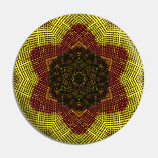Weave Mandala Yellow and Orange Pin