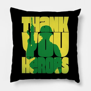 Thank You Heroes Soldier Silhouette Pillow