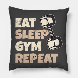 Eat sleap gym repeat T-Shirt Pillow