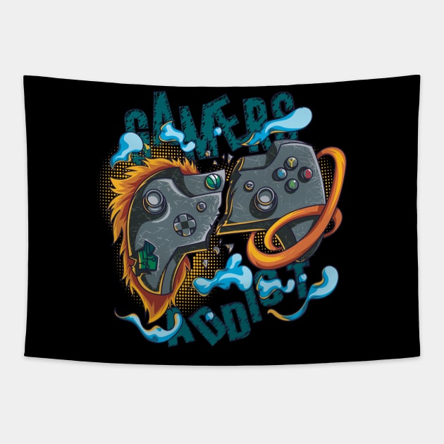 Gamers Addict Tapestry by Dexpert