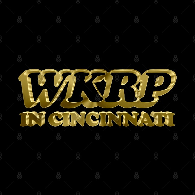 Gold WKRP In Cincinnati Vintage Tribute Logo Design by DankFutura