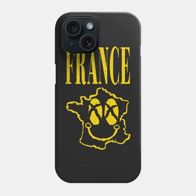 Grunge France Happy Smiling Face Phone Case by pelagio