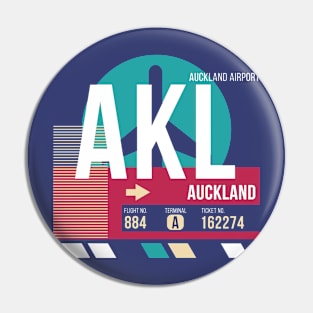 Auckland (AKL) New Zealand Airport Code Baggage Tag E Pin