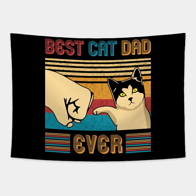 Best Cat Dad Funny Mens Fathers Day Tapestry by TMSTORE