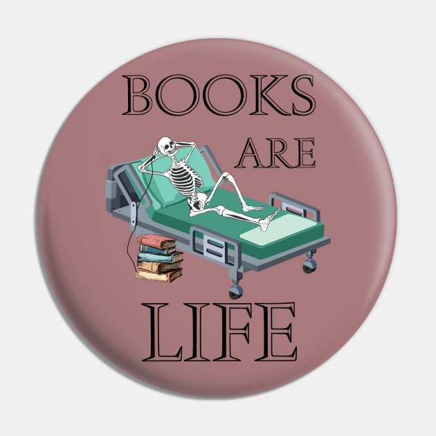 Books are Life Pin by JCK Alaska