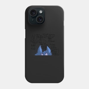 peekaboo cat with graffiti - Blue cartoon funny cat playing peek a boo Phone Case