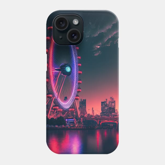 London eye Cyberpunk style Phone Case by Art8085