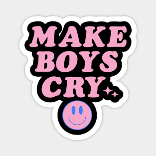 Make Boys Cry Pink Y2K Aesthetic Celebrity Quotes Simple Magnet