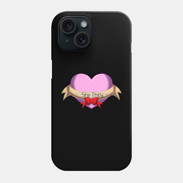 She they pronouns heart Phone Case by InfernalFae