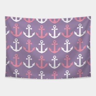 Nautical Anchors Pattern Captain Beach Ocean Tapestry