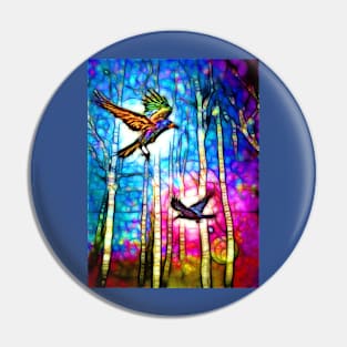 Crows in the Woods Pin
