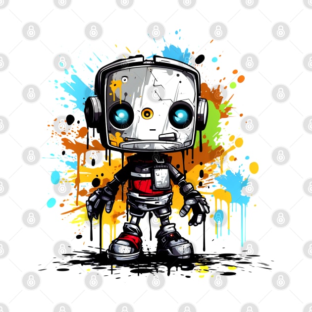 Cute cartoon Robot. Funny cyborg. by AndreKENO