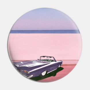 Summer at the Beach Retro Pink Aesthetic Pin