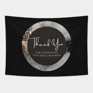 Thank You for supporting our small business Sticker - Golden Black Marble Tapestry