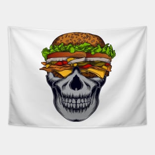 Skull Burger Artwork Tapestry