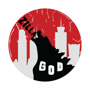 Angry Godzilla With Red Japanese Flag T-Shirt