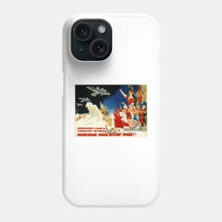 SOVIET Propaganda Art "Salute To The Heroic Pilots!" Vintage Communism Wall Art Phone Case