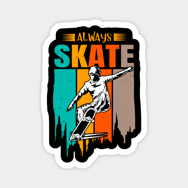 Skateboard Skateboarding Vintage Skater Magnet by Foxxy Merch