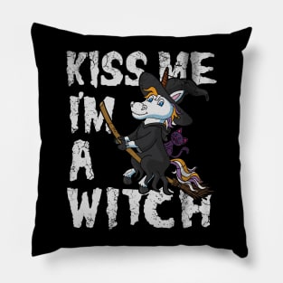 Halloween Unicorn Witch Pillow