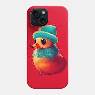 Winter duck portrait cutout Phone Case