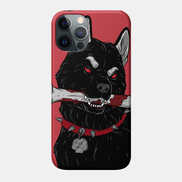 Black dog - Demon - Phone Case