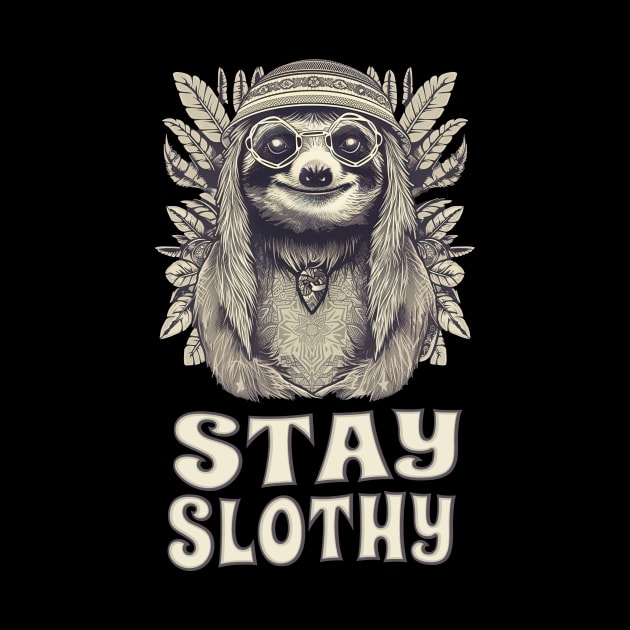 Stay Slothy Funny Hippie Cute Sloth by Foxxy Merch