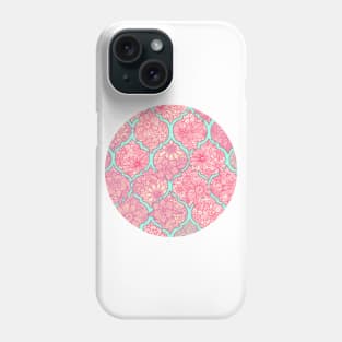 Moroccan Floral Lattice Arrangement - pink Phone Case