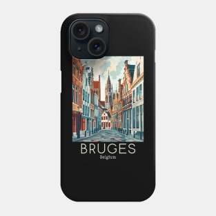 A Vintage Travel Illustration of Bruges - Belgium Phone Case