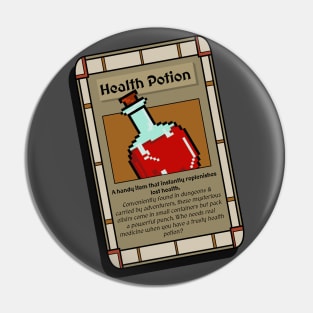 Health Potion Trading Card - Role Playing Game Pin