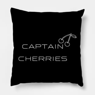 Captain Cherries Typography White Design Pillow