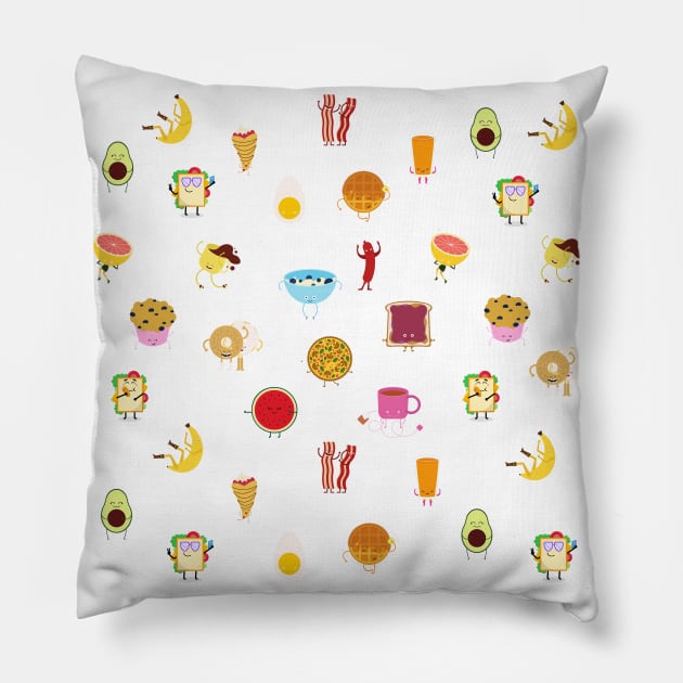 Food pattern Pillow by Rubi16