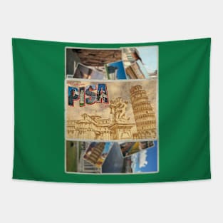 Greetings from Pisa in Italy Vintage style retro souvenir Tapestry