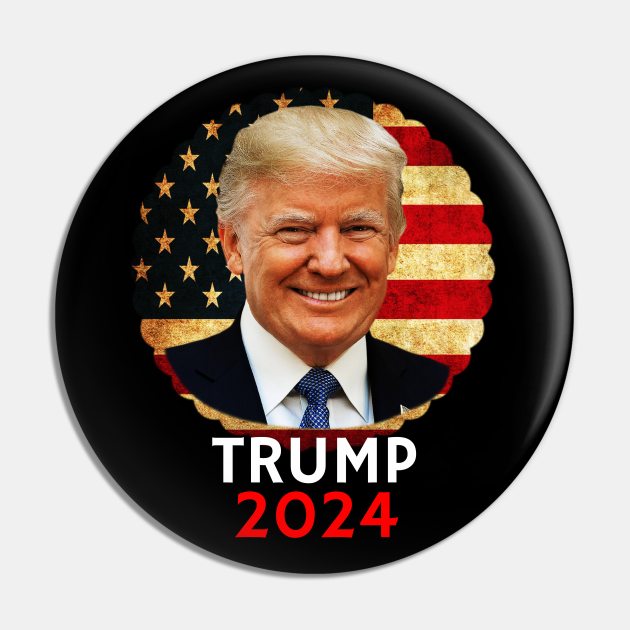 Trump 2024 again USA Flag Trump 2024 Pin TeePublic