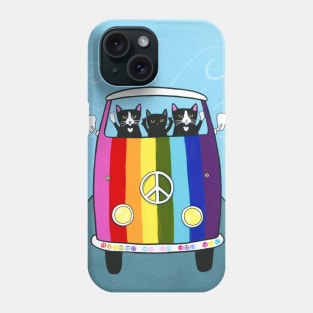 Rainbow Peace Road Trip Cats Phone Case