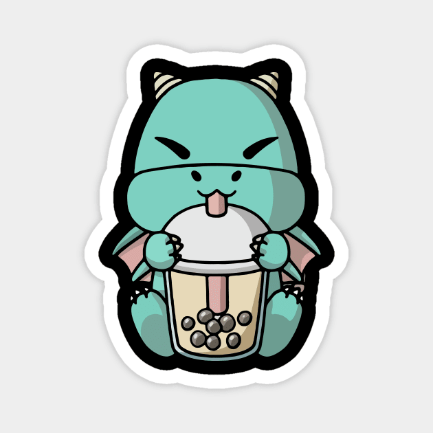 Boba Milk Tea Dragon Magnet by Amanda Patterson 