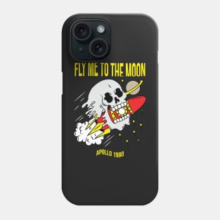 Fly me to the moon, skull Phone Case