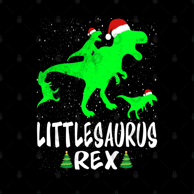 Little T Rex Matching Family Christmas Dinosaur Shirt by intelus