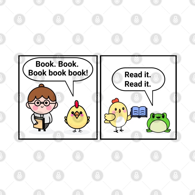 "A chicken walked into a library" joke by Distinct Designs NZ