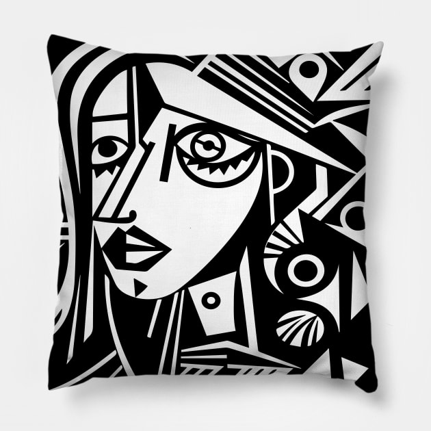 Cubist Witch Pillow by n23tees