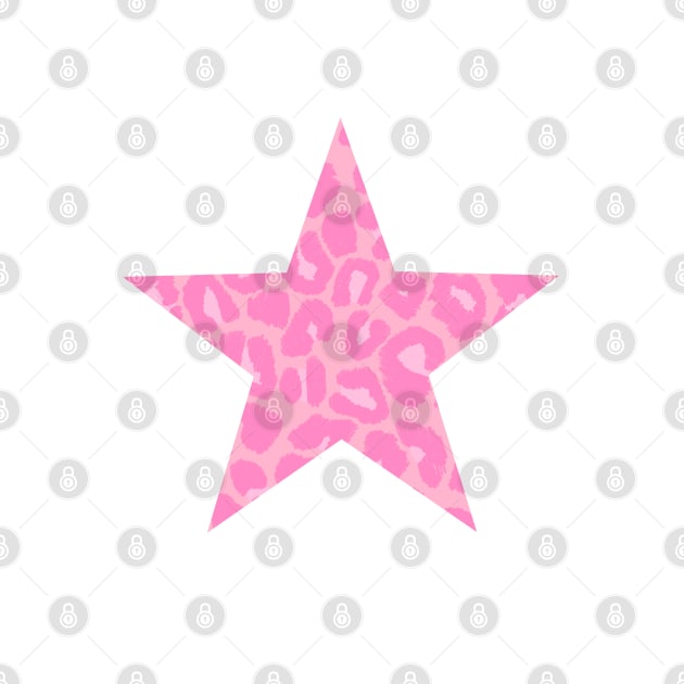 Pink Textured Leopard Star Print Design by OneThreeSix