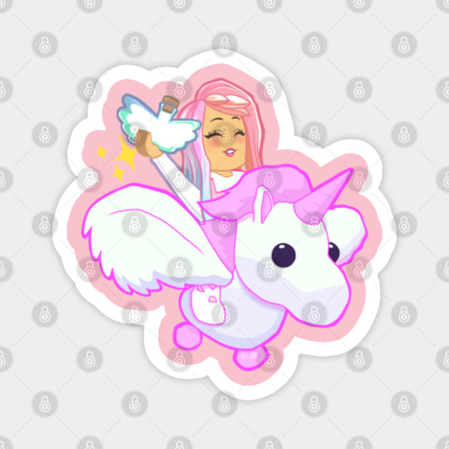 Pink Flying Unicorn Roblox Magnet Teepublic - roblox roblox magnet teepublic