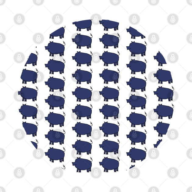Blue Pig Pattern by ellenhenryart