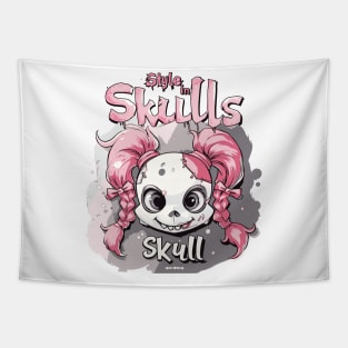 Skull Girl, Skull Fun T-Shirt 03 Tapestry