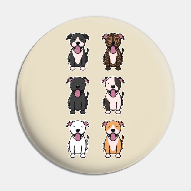 Cute Pitbull Pack Pin by Luna Illustration