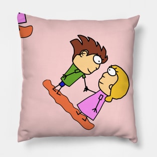 Background design pattern, couple in love, love, boy, girl, relationship Pillow