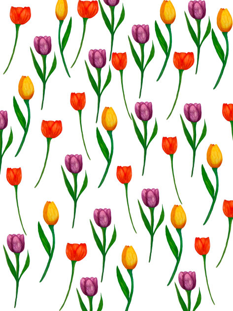 Tulip flower Pattern Kids T-Shirt by kuallidesigns