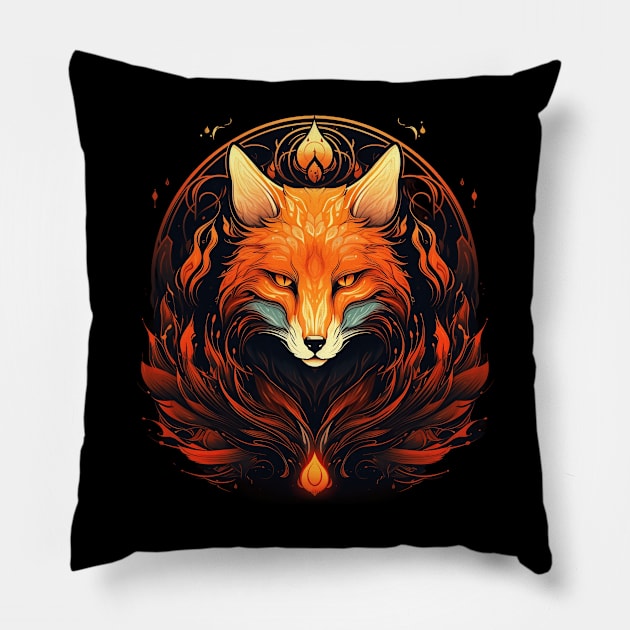 Fire Fox Spirit Pillow by MetaBrush