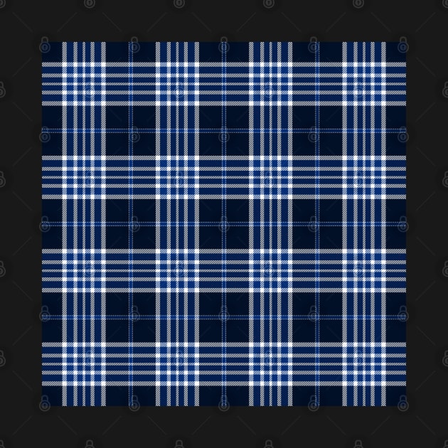 Blue Black and White Tartan Plaid Pattern by teezeedy