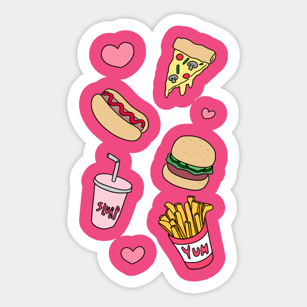 Fast Food Love Fast Food Aufkleber Teepublic De