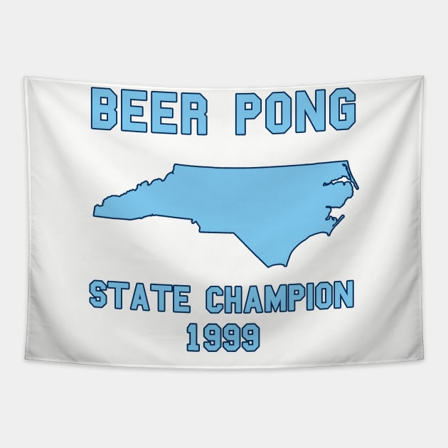 Vintage North Carolina Beer Pong State Champion Tapestry by fearcity